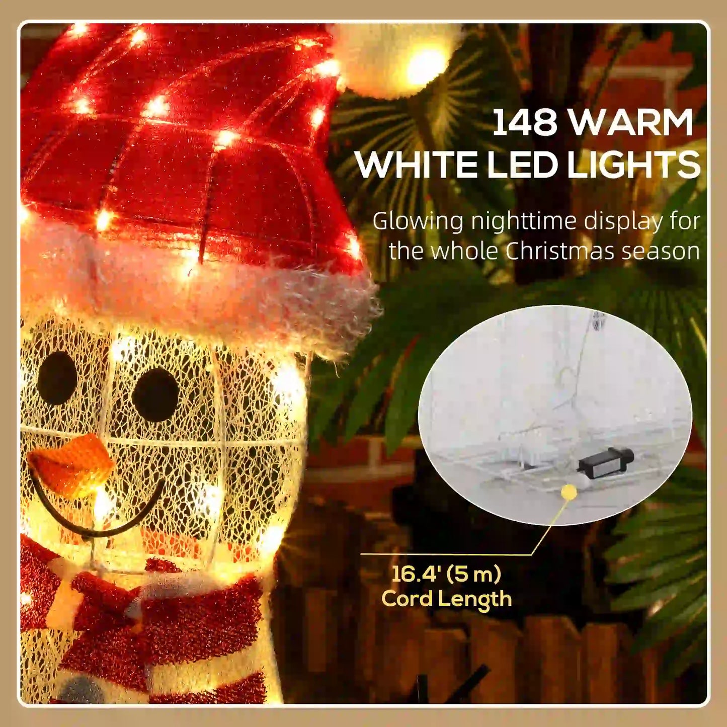 3 Piece Lighted Snowman Family