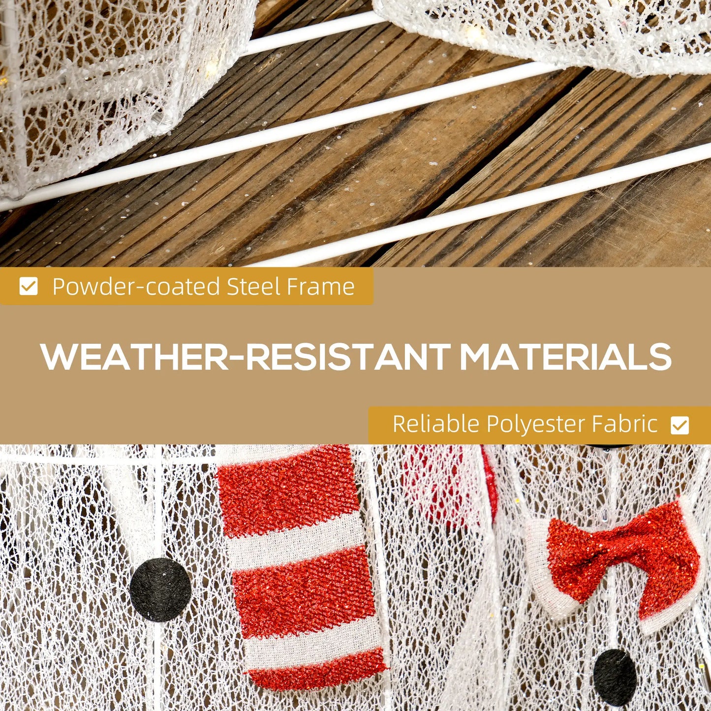 3 Piece Lighted Snowman Family